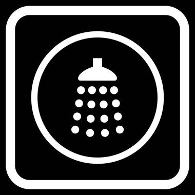 Duş vektör simgesi bir çerçeve içinde