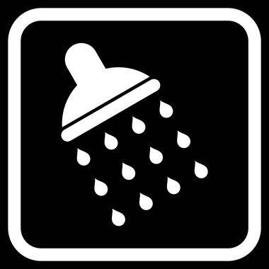 Duş vektör simgesi bir çerçeve içinde