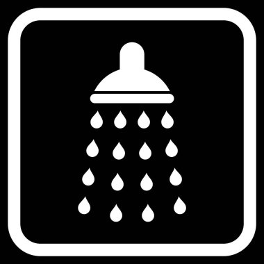 Duş vektör simgesi bir çerçeve içinde