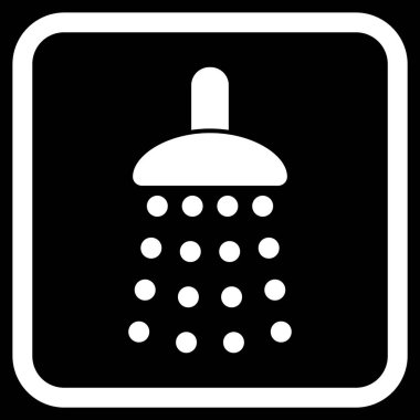 Duş vektör simgesi bir çerçeve içinde