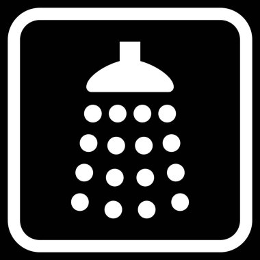 Duş vektör simgesi bir çerçeve içinde