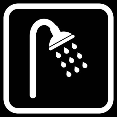 Duş vektör simgesi bir çerçeve içinde