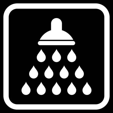 Duş vektör simgesi bir çerçeve içinde