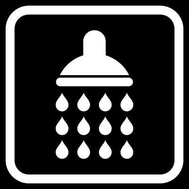 Duş vektör simgesi bir çerçeve içinde