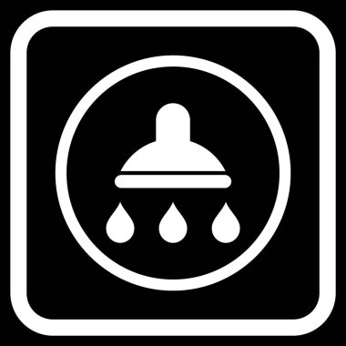 Duş vektör simgesi bir çerçeve içinde