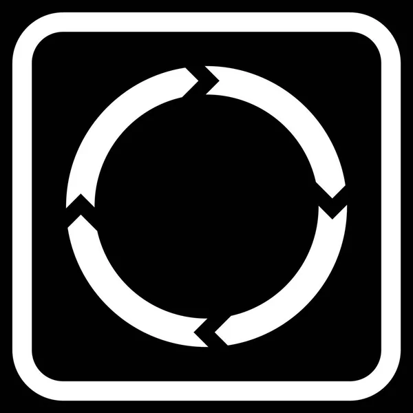 Ícone de vetor de rotação em um quadro — Vetor de Stock