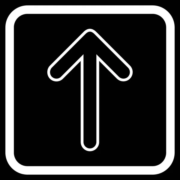 Seta arredondada para cima ícone do vetor em um quadro —  Vetores de Stock