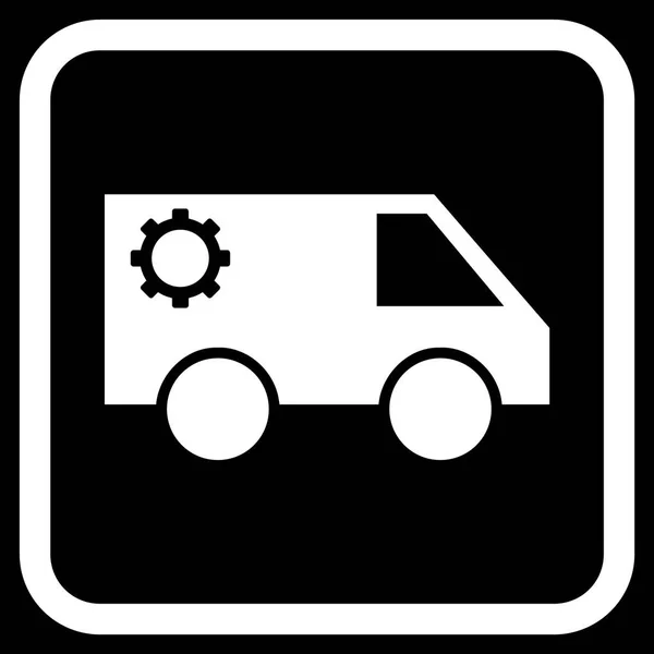 Ícone de vetor de carro de serviço em um quadro — Vetor de Stock