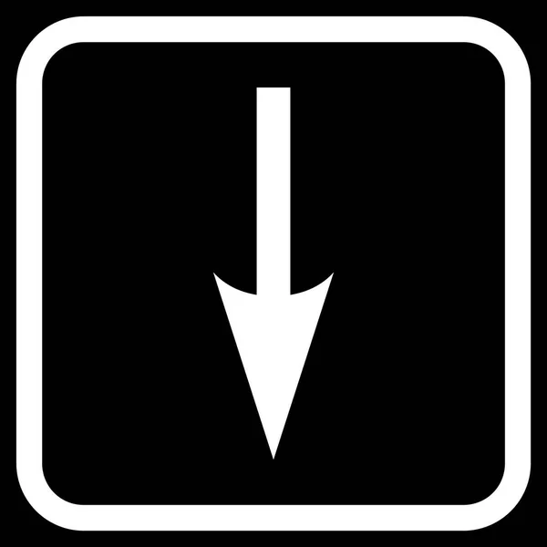 Sharp Arrow Down Vector Icon ในกรอบ — ภาพเวกเตอร์สต็อก