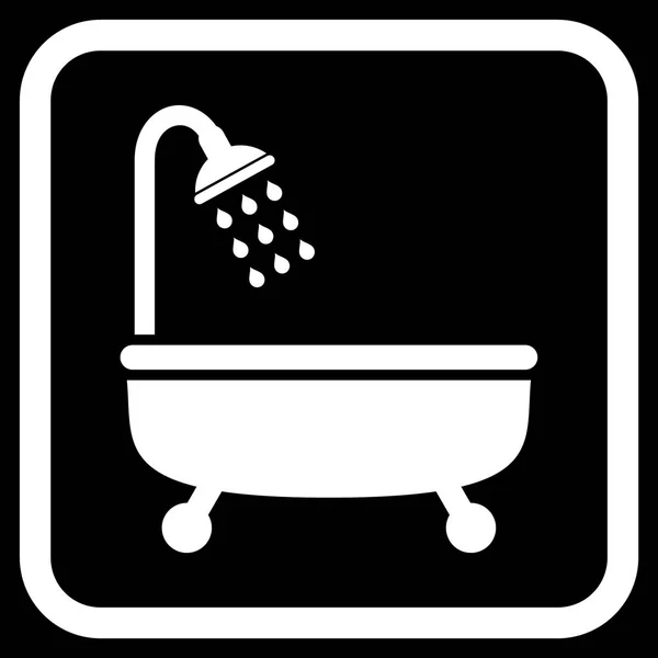 Vector de baño de ducha icono en un marco — Archivo Imágenes Vectoriales