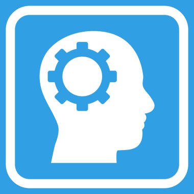 Akıl dişli vektör simgesi bir çerçeve içinde