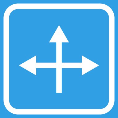 Kavşak yön vektör simgesi bir çerçeve içinde