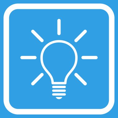 Ampul vektör simgesi bir çerçeve içinde