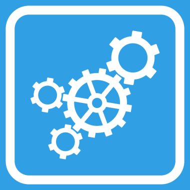 Mekanizması vektör simgesi bir çerçeve içinde