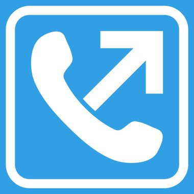 Giden arama vektör simgesi bir çerçeve içinde