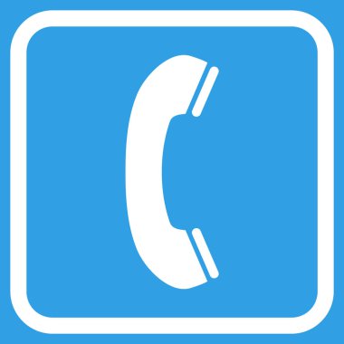 Telefon alıcı vektör simgesi bir çerçeve içinde