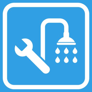 Sıhhi tesisat vektör simgesi bir çerçeve içinde