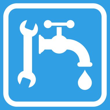 Sıhhi tesisat vektör simgesi bir çerçeve içinde