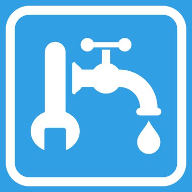 Sıhhi tesisat vektör simgesi bir çerçeve içinde