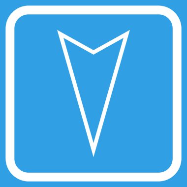 İşaretçi vektör simgesi bir çerçeve içinde aşağı