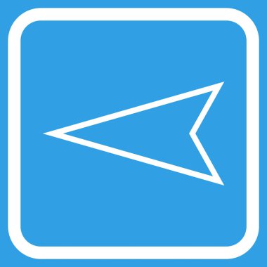 İşaretçi sol vektör simgesi bir çerçeve içinde