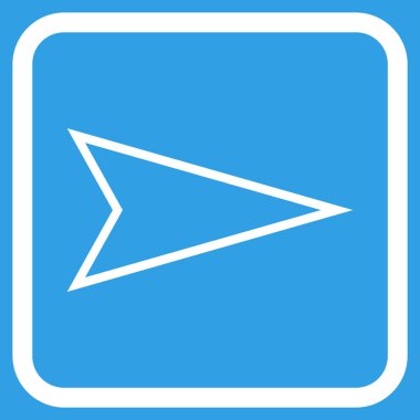 İşaretçi doğru vektör simgesi bir çerçeve içinde