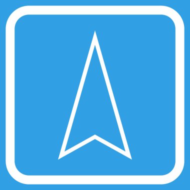 İşaretçi vektör simgesi bir çerçeve içinde yukarı