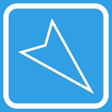 İşaretçi vektör simgesi bir çerçeve içinde aşağı