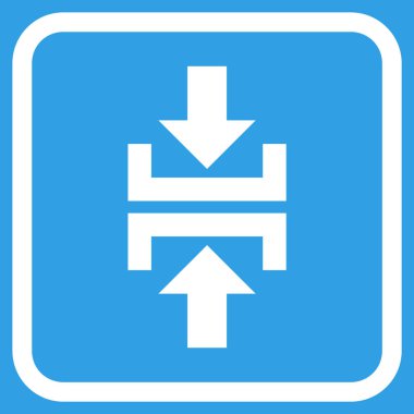 Basın düşey yönde vektör simgesi bir çerçeve içinde