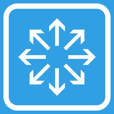 Radyal oklar bir çerçeve içinde simge vektör