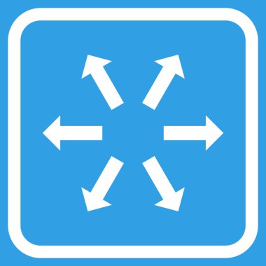 Radyal oklar bir çerçeve içinde simge vektör