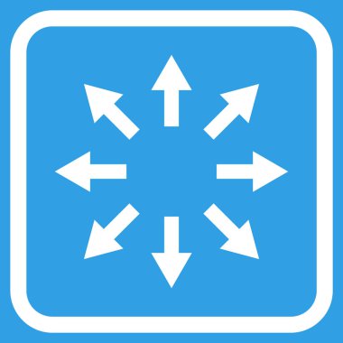 Radyal oklar bir çerçeve içinde simge vektör