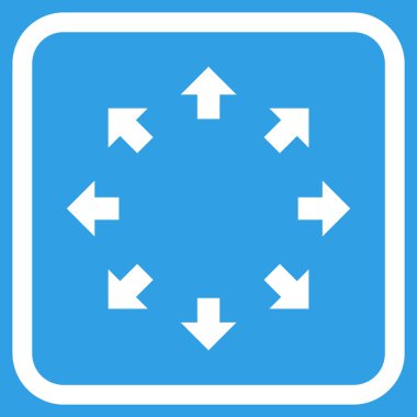 Radyal oklar bir çerçeve içinde simge vektör