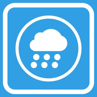 Yağmur bulutu vektör simgesi bir çerçeve içinde