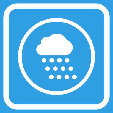 Yağmur bulutu vektör simgesi bir çerçeve içinde