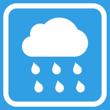 Yağmur bulutu vektör simgesi bir çerçeve içinde