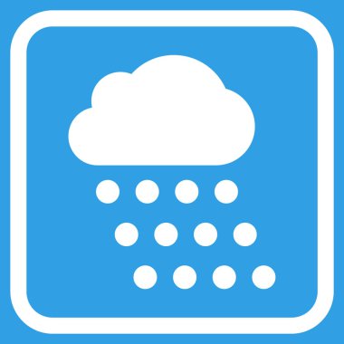 Yağmur bulutu vektör simgesi bir çerçeve içinde