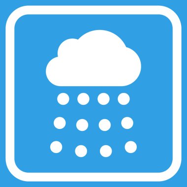 Yağmur bulutu vektör simgesi bir çerçeve içinde