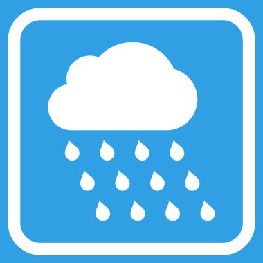 Yağmur bulutu vektör simgesi bir çerçeve içinde