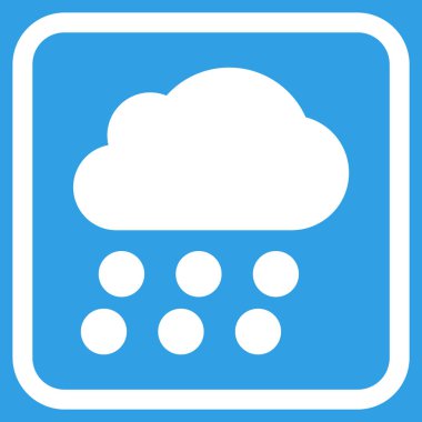 Yağmur bulutu vektör simgesi bir çerçeve içinde