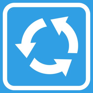 Geri dönüşüm vektör simgesi bir çerçeve içinde