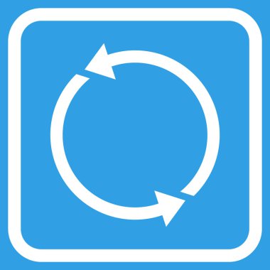 Geri dönüşüm vektör simgesi bir çerçeve içinde