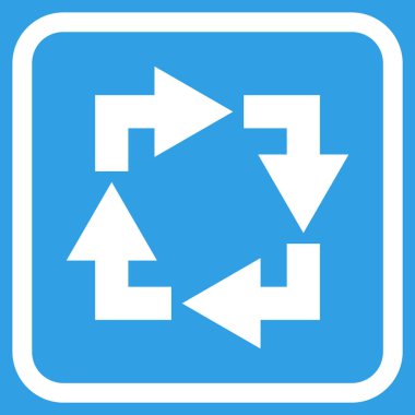 Geri dönüşüm vektör simgesi bir çerçeve içinde