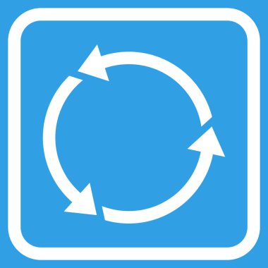 Geri dönüşüm vektör simgesi bir çerçeve içinde