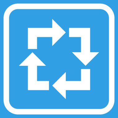 Geri dönüşüm vektör simgesi bir çerçeve içinde