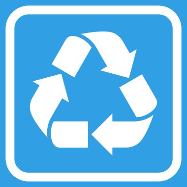 Geri dönüşüm vektör simgesi bir çerçeve içinde