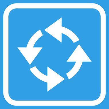 Geri dönüşüm vektör simgesi bir çerçeve içinde