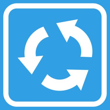 Geri dönüşüm vektör simgesi bir çerçeve içinde