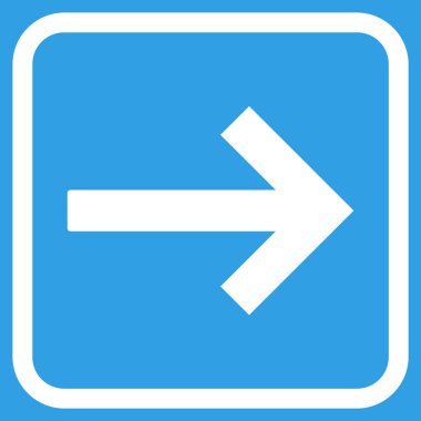 Sağ ok vektör simgesi bir çerçeve içinde