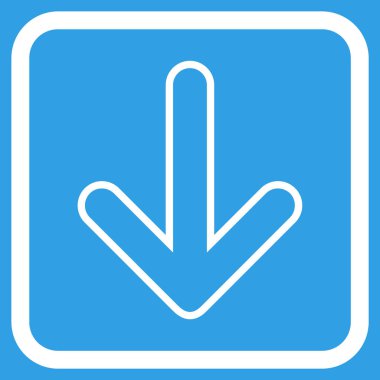 Vektör simgesi bir çerçeve içinde aşağı yönlü ok